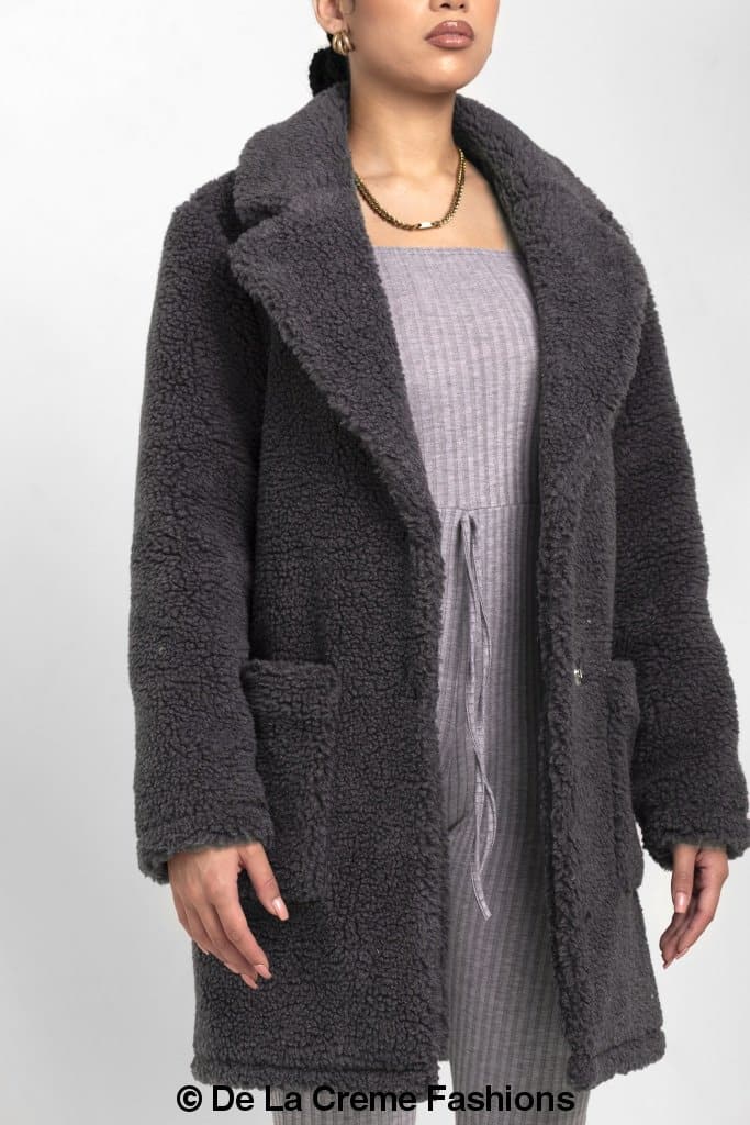 Jacqueline Oversized Teddy Coat MADE IN UK - Great Hall Collections House