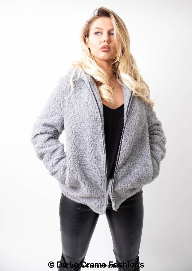 Lauren Zip Up Hooded Borg Teddy Jacket MADE IN UK - Great Hall Collections House