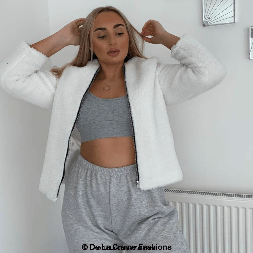 Lauren Zip Up Hooded Borg Teddy Jacket MADE IN UK - Great Hall Collections House