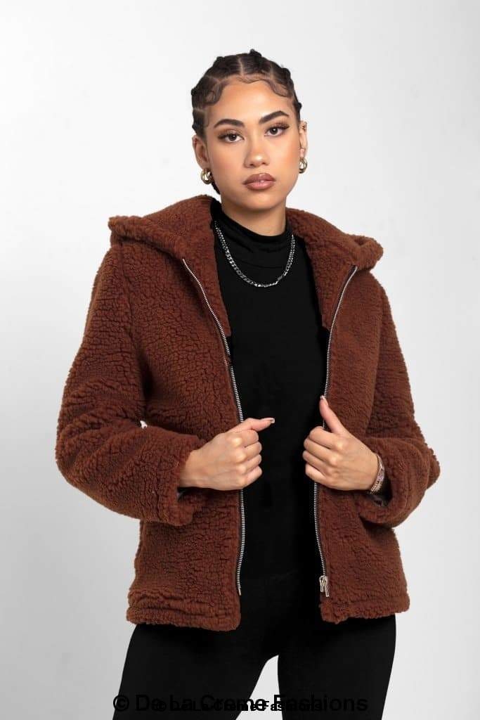 Lauren Zip Up Hooded Borg Teddy Jacket MADE IN UK - Great Hall Collections House