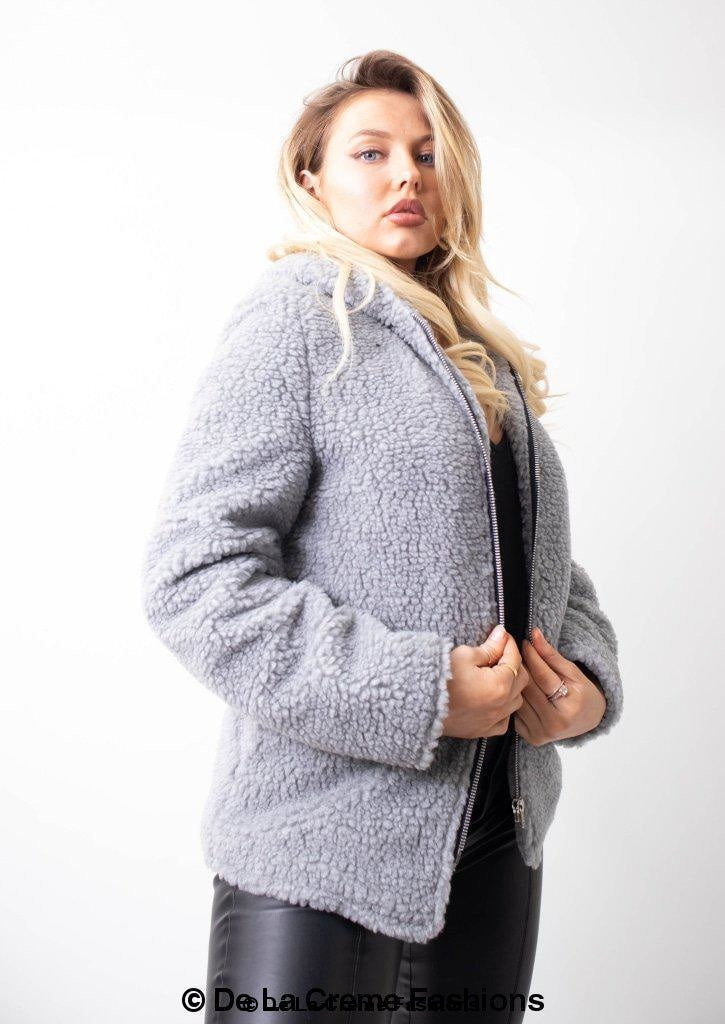 Lauren Zip Up Hooded Borg Teddy Jacket MADE IN UK - Great Hall Collections House