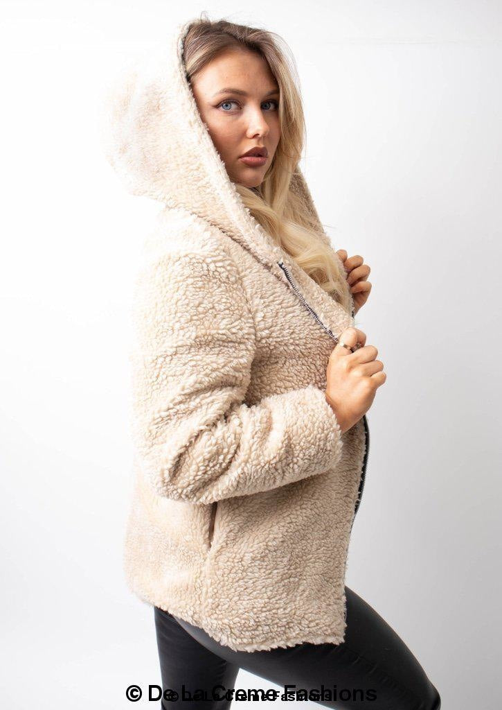 Lauren Zip Up Hooded Borg Teddy Jacket MADE IN UK - Great Hall Collections House