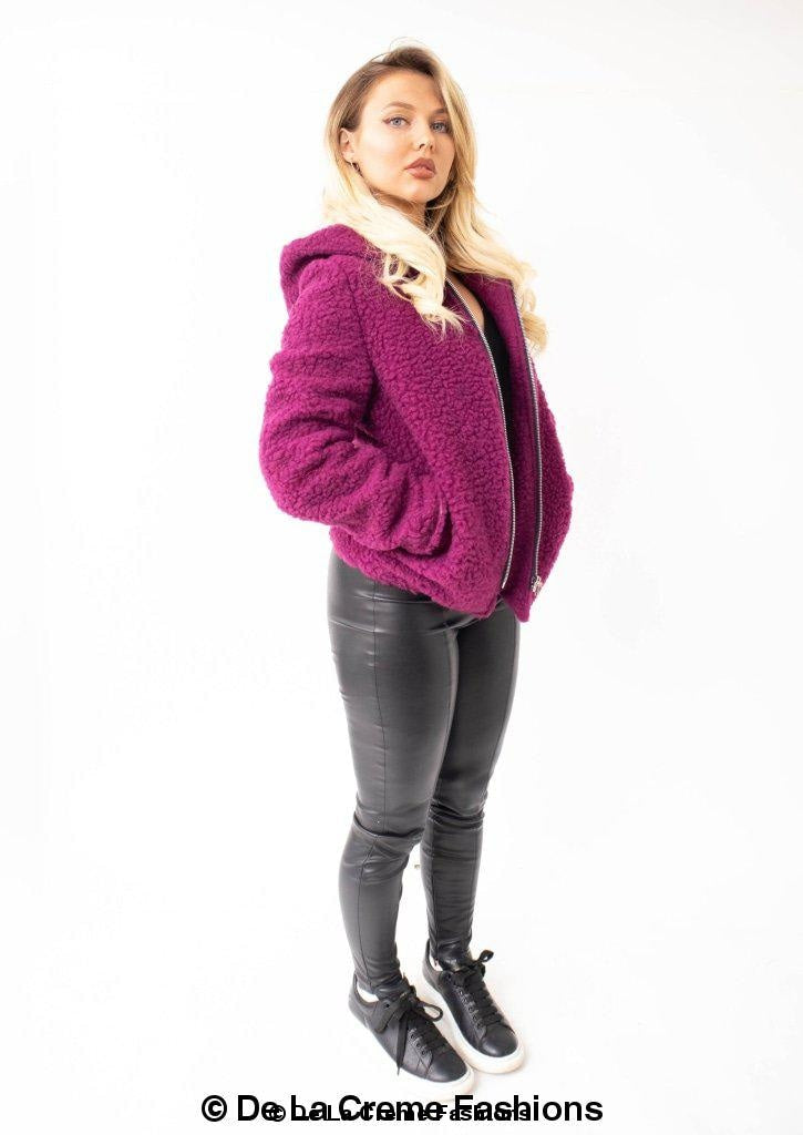 Lauren Zip Up Hooded Borg Teddy Jacket MADE IN UK - Great Hall Collections House