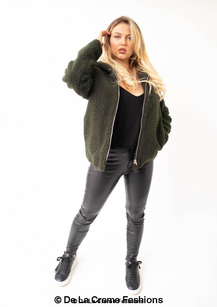 Lauren Zip Up Hooded Borg Teddy Jacket MADE IN UK - Great Hall Collections House