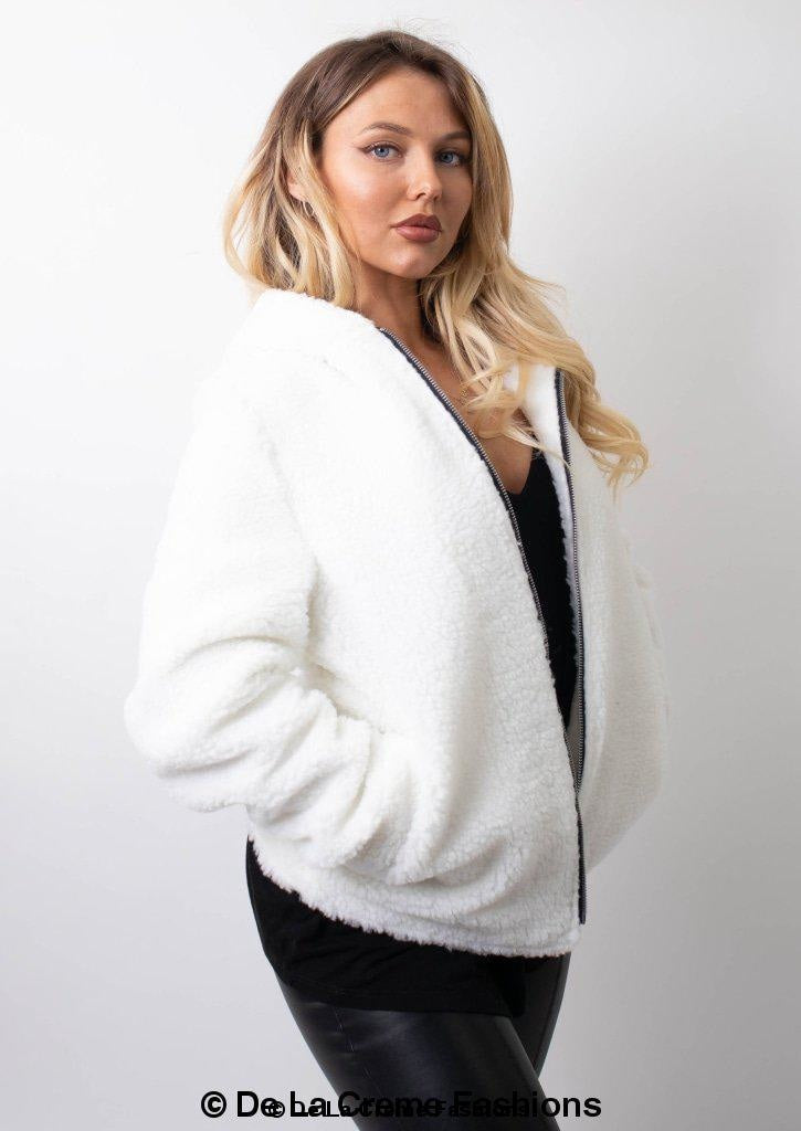 Lauren Zip Up Hooded Borg Teddy Jacket MADE IN UK - Great Hall Collections House