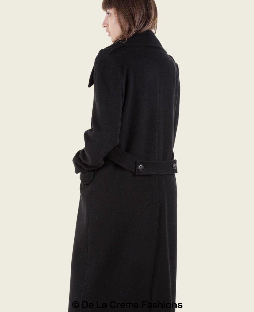 MARQUETTA - Womens Double Breasted Wool & Cashmere Blend Long Coat - Great Hall Collections House