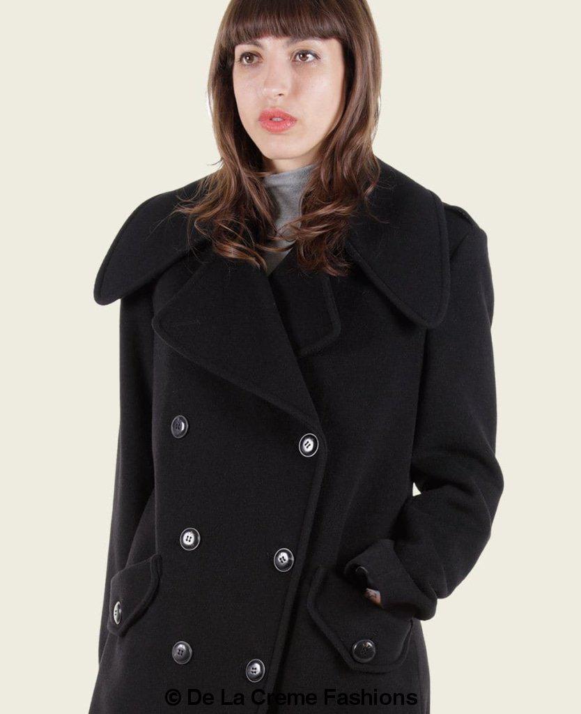 MARQUETTA - Womens Double Breasted Wool & Cashmere Blend Long Coat - Great Hall Collections House