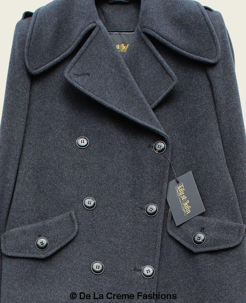MARQUETTA - Womens Double Breasted Wool & Cashmere Blend Long Coat - Great Hall Collections House