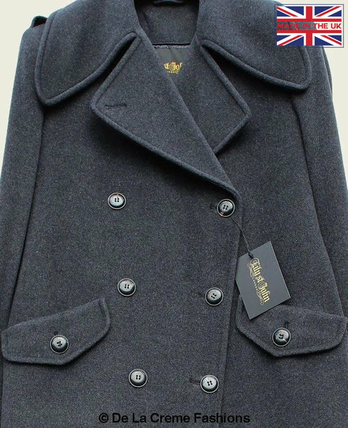 MARQUETTA - Womens Double Breasted Wool & Cashmere Blend Long Coat - Great Hall Collections House