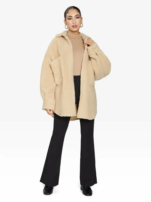 Oversized Patch Pocket Borg Teddy jacket made in uk