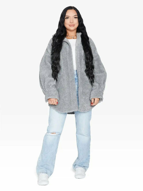 Oversized Patch Pocket Borg Teddy jacket made in uk