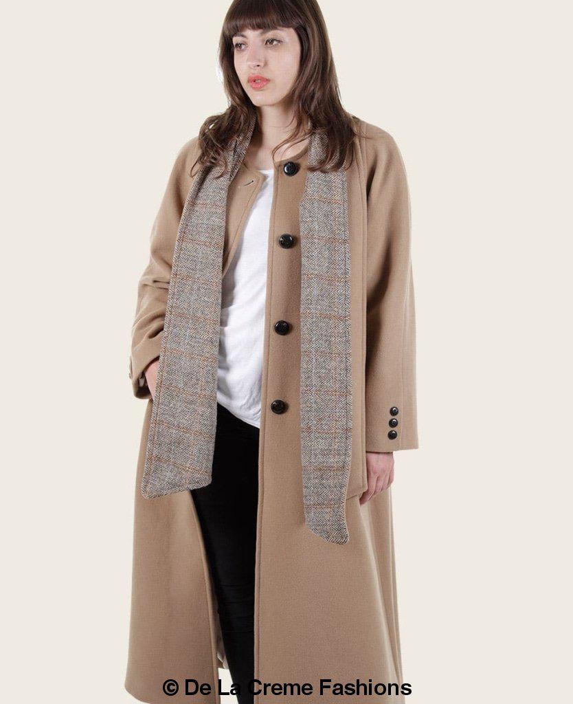 SCARPIA - Wool & Cashmere Overcoat With Scarf Detail made in uk - Great Hall Collections House