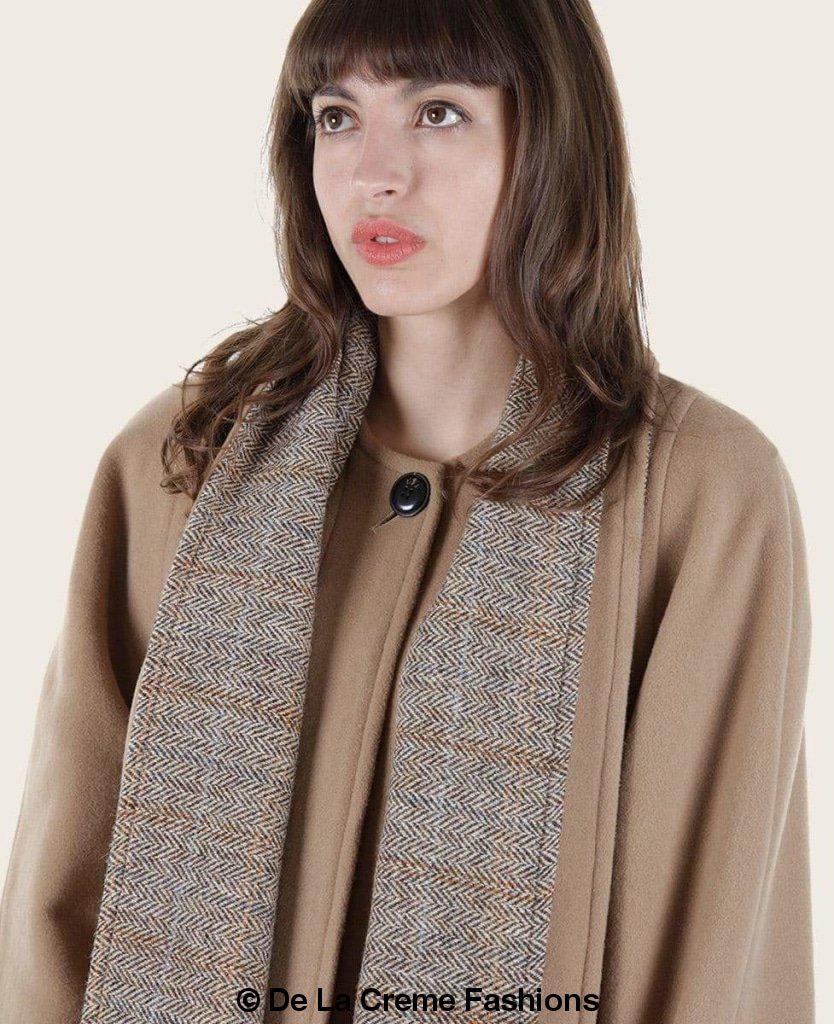 SCARPIA - Wool & Cashmere Overcoat With Scarf Detail made in uk - Great Hall Collections House