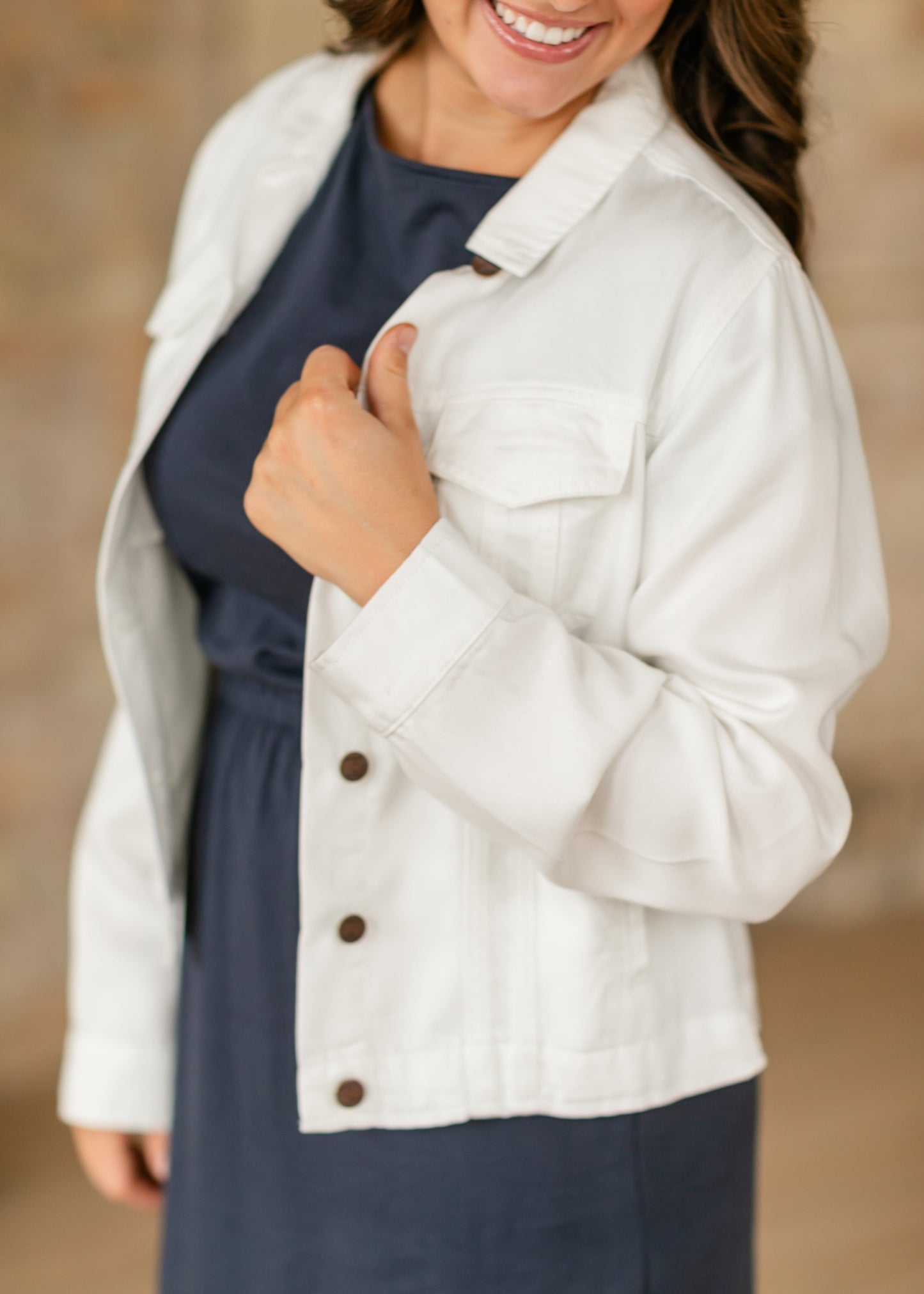 Shea White Lightweight Denim Jacket