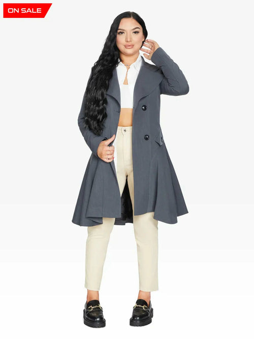 Spring/Summer Double Breasted Skater Coat (1102-SP) Made in UK - Great Hall Collections House