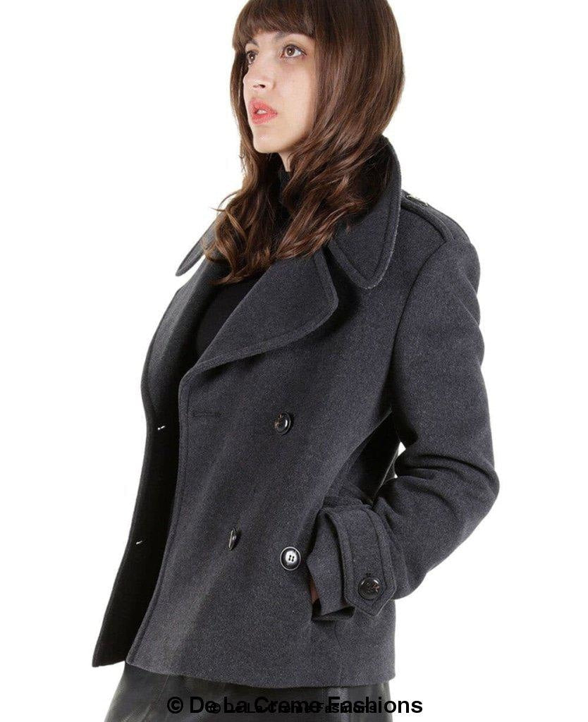Tailored Harris Tweed Contrast Short Pea Coat (MACKENZIE) (MADE IN THE UK) - Great Hall Collections House