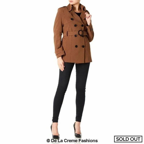 Womens Spring/Summer Double Breasted Short Belted Coat (1710-SP) - Great Hall Collections House