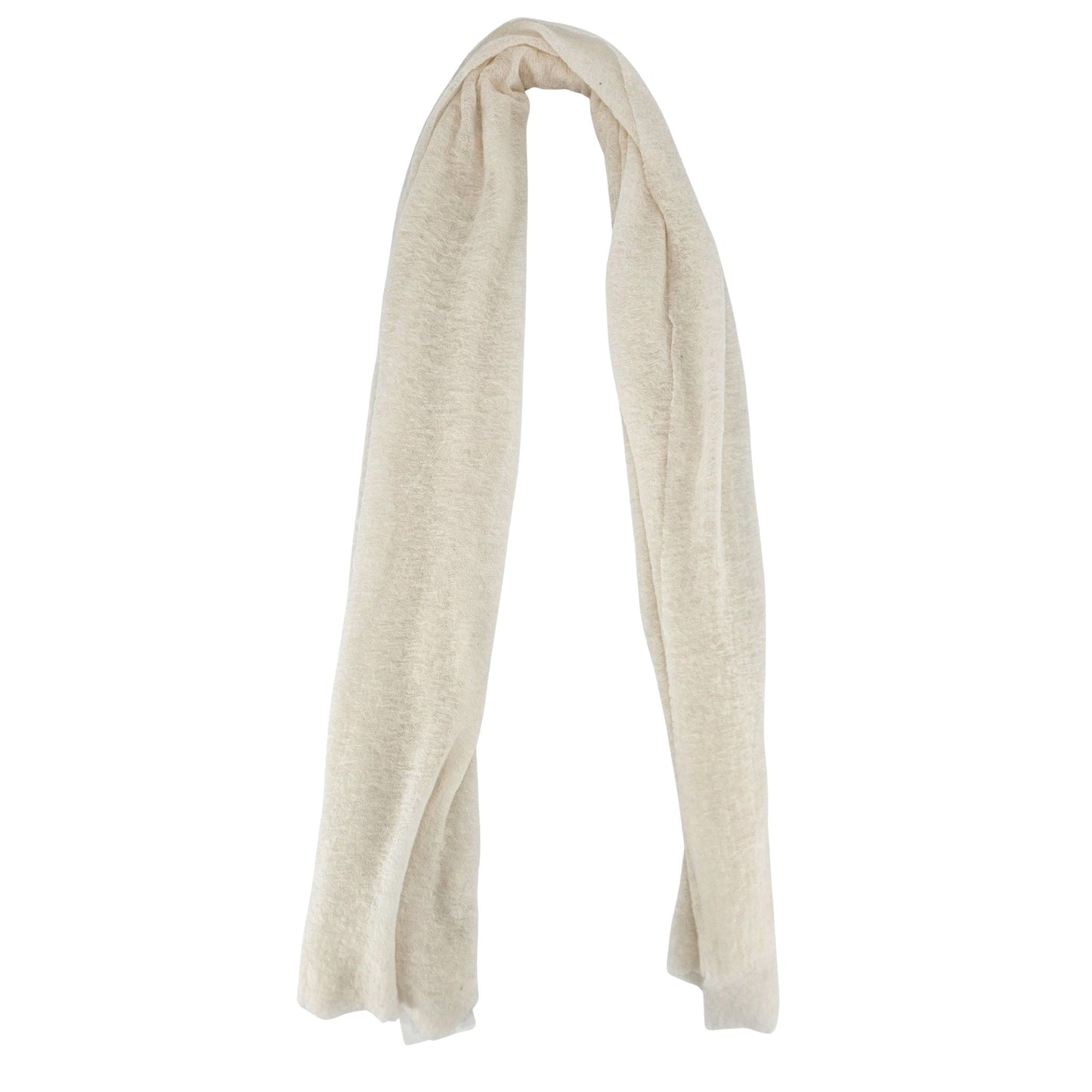 White Small Cashmere Plain Scarf