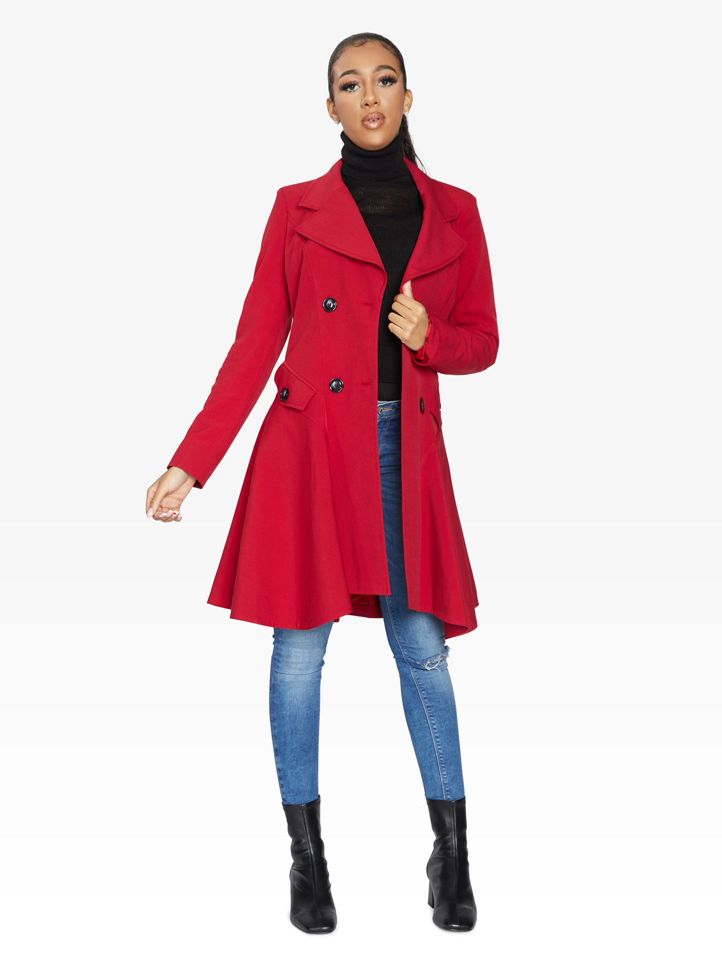 Spring/Summer Double Breasted Skater Coat (1102-SP) Made in UK - Great Hall Collections House