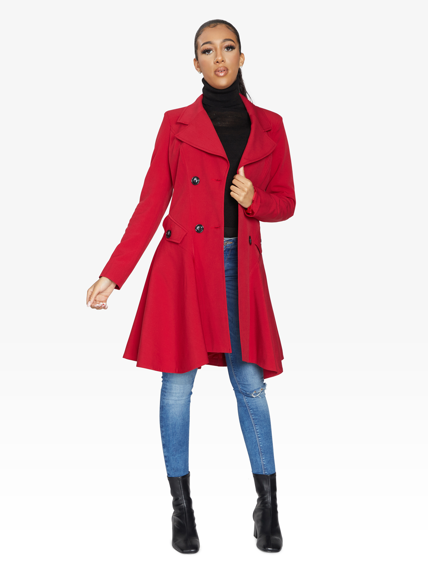 Spring/Summer Double Breasted Skater Coat (1102-SP) Made in UK - Great Hall Collections House