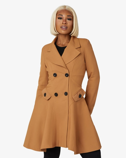 Spring/Summer Double Breasted Skater Coat (1102-SP) Made in UK - Great Hall Collections House