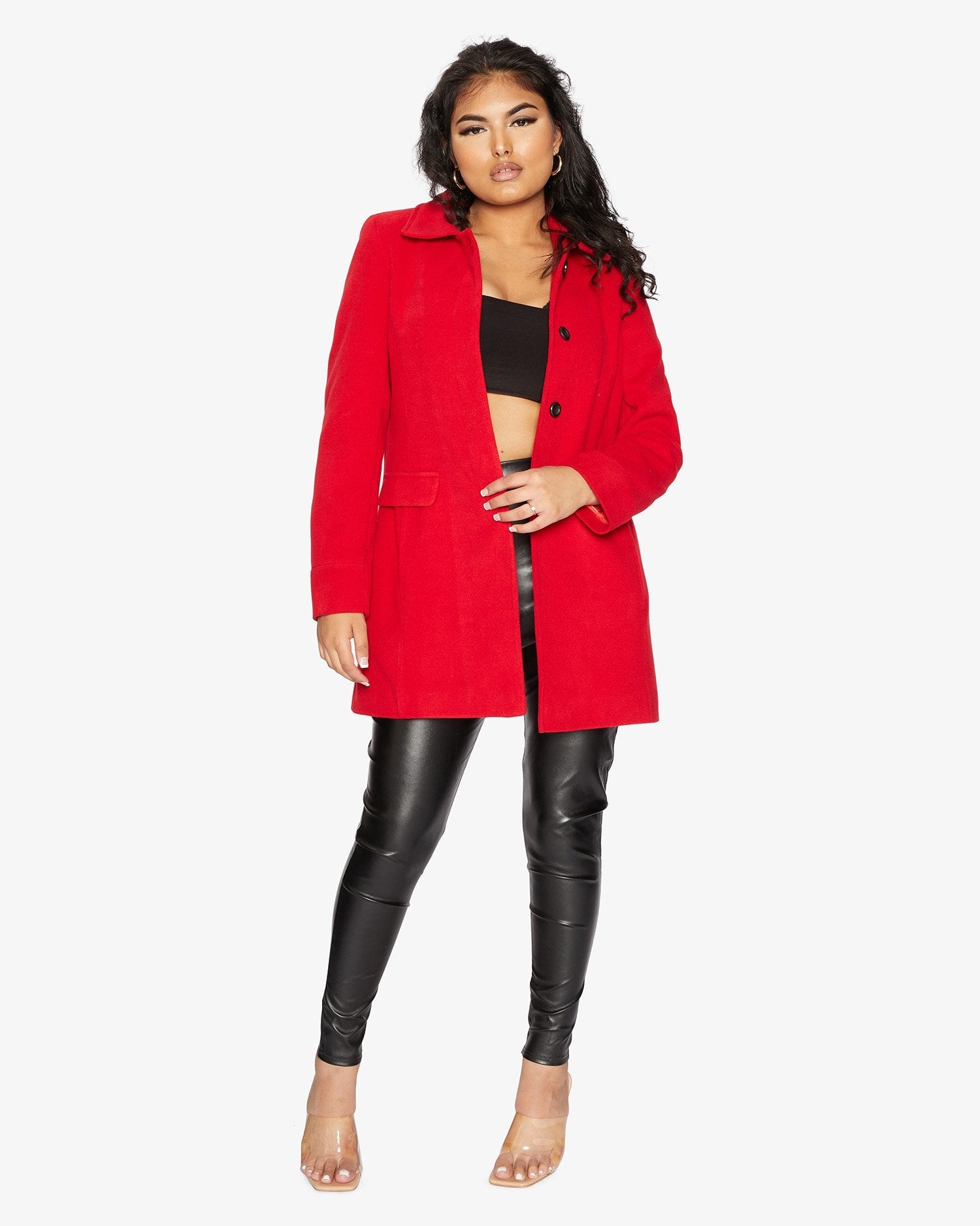 De La Creme Womens Wool Blend Hip Length Covert Coat - Great Hall Collections House