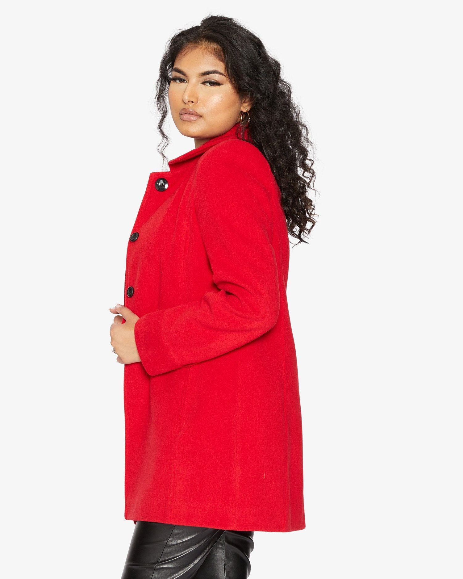 De La Creme Womens Wool Blend Hip Length Covert Coat - Great Hall Collections House