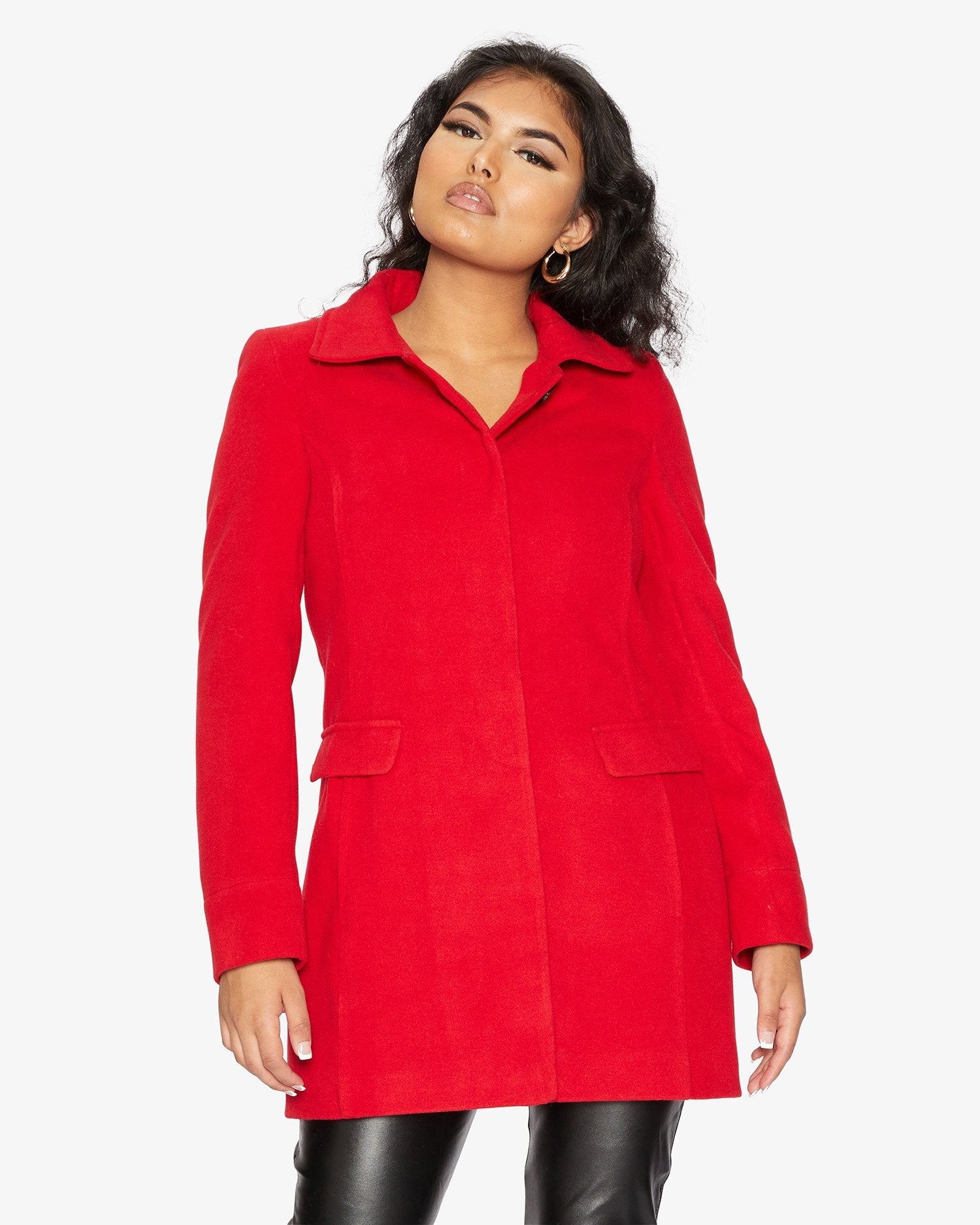 De La Creme Womens Wool Blend Hip Length Covert Coat - Great Hall Collections House