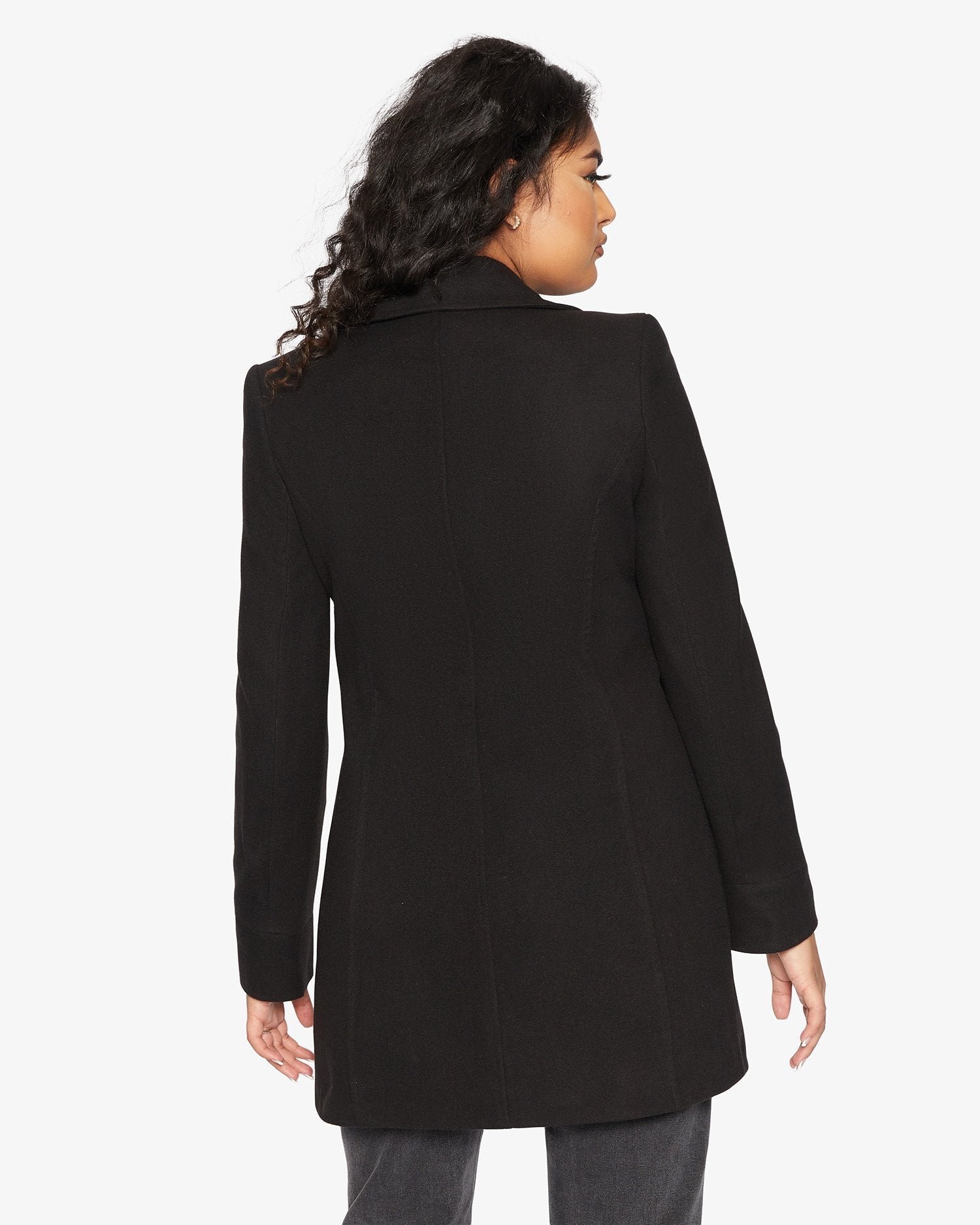 De La Creme Womens Wool Blend Hip Length Covert Coat - Great Hall Collections House