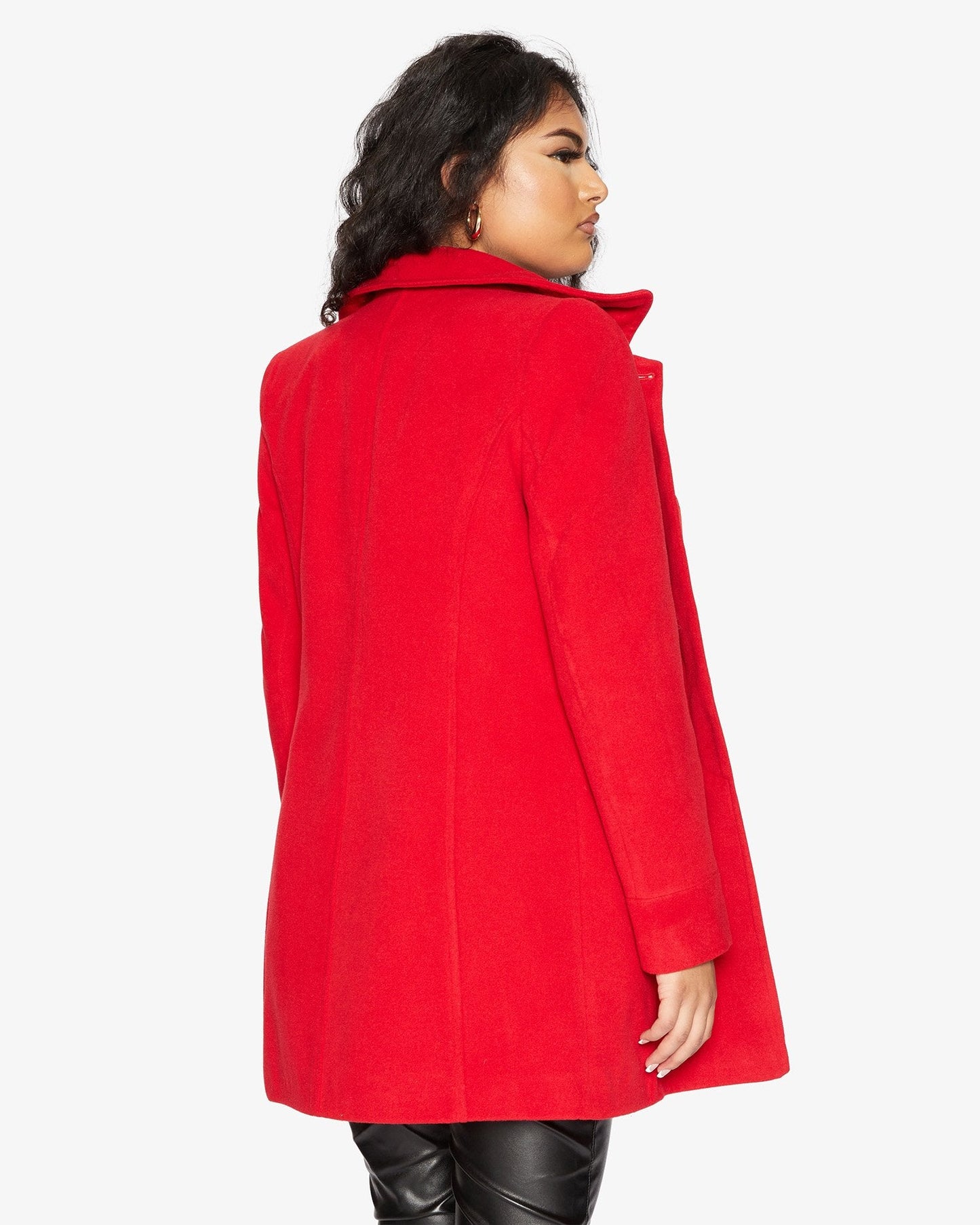 De La Creme Womens Wool Blend Hip Length Covert Coat - Great Hall Collections House