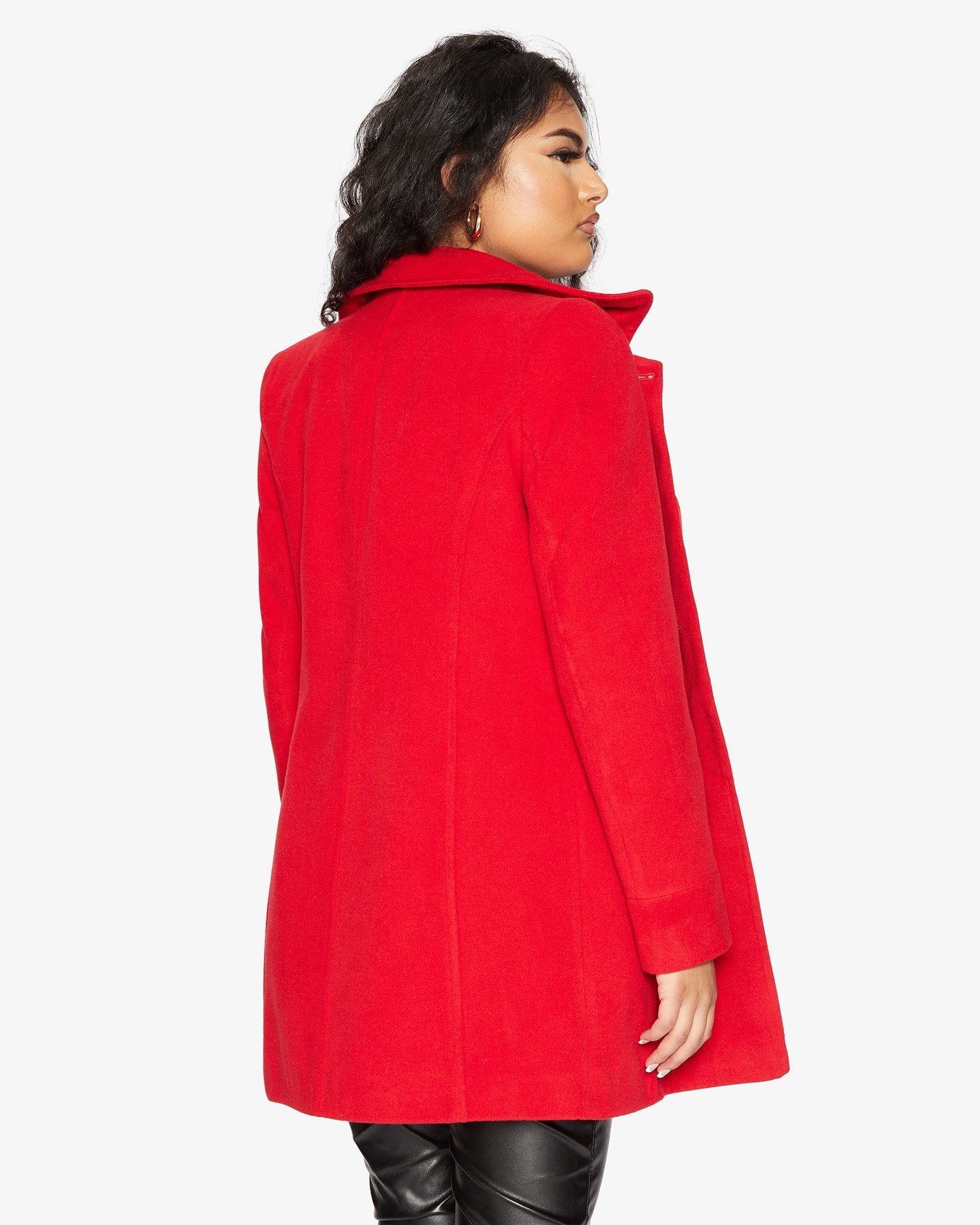 De La Creme Womens Wool Blend Hip Length Covert Coat - Great Hall Collections House