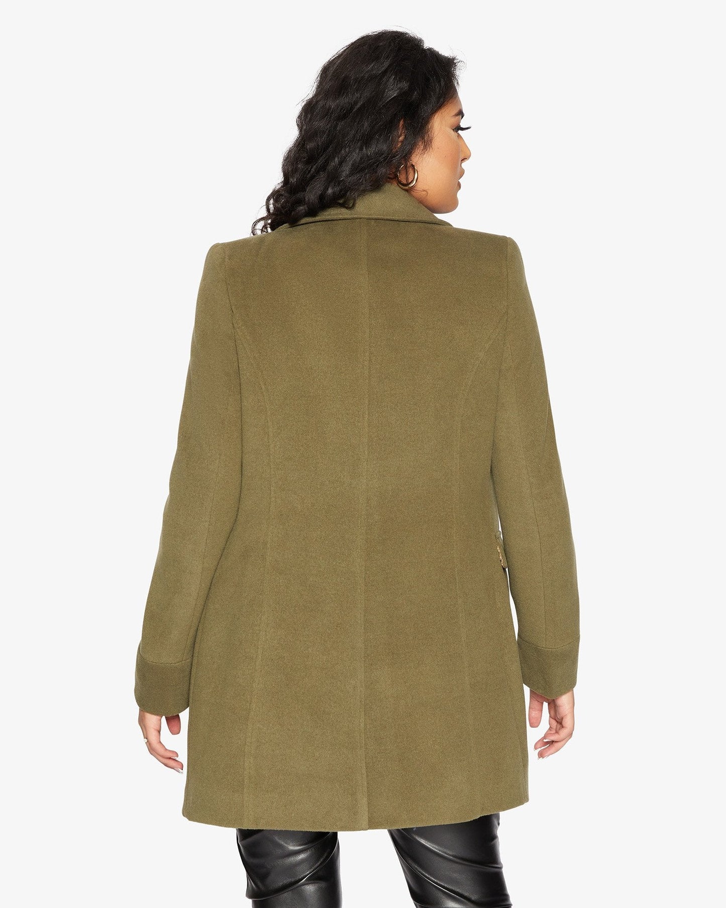 De La Creme Womens Wool Blend Hip Length Covert Coat - Great Hall Collections House