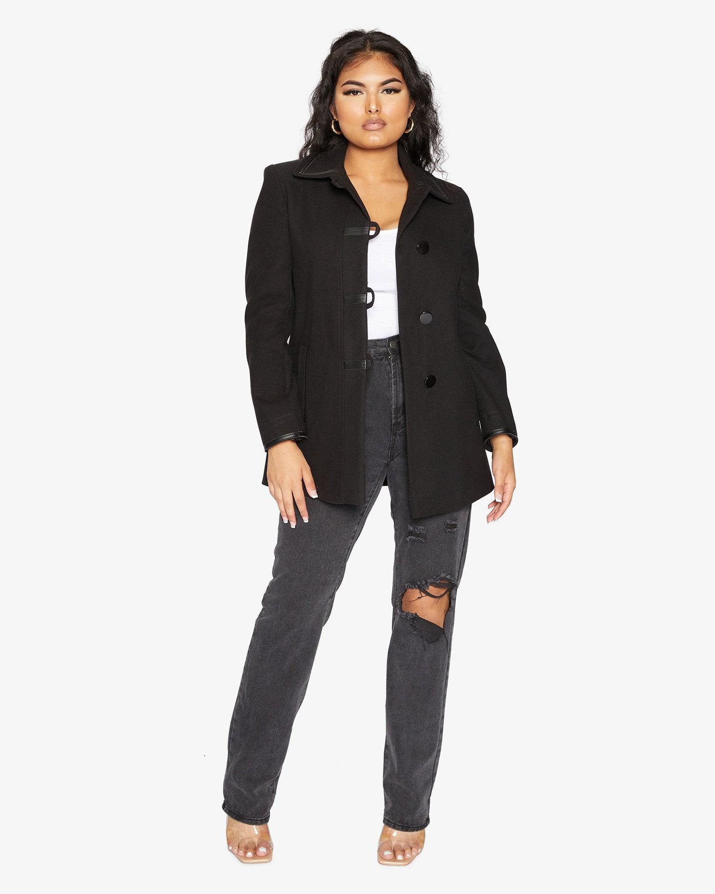 Wool Blend Contrast Trim Coat (1920) MADE IN UK - Great Hall Collections House