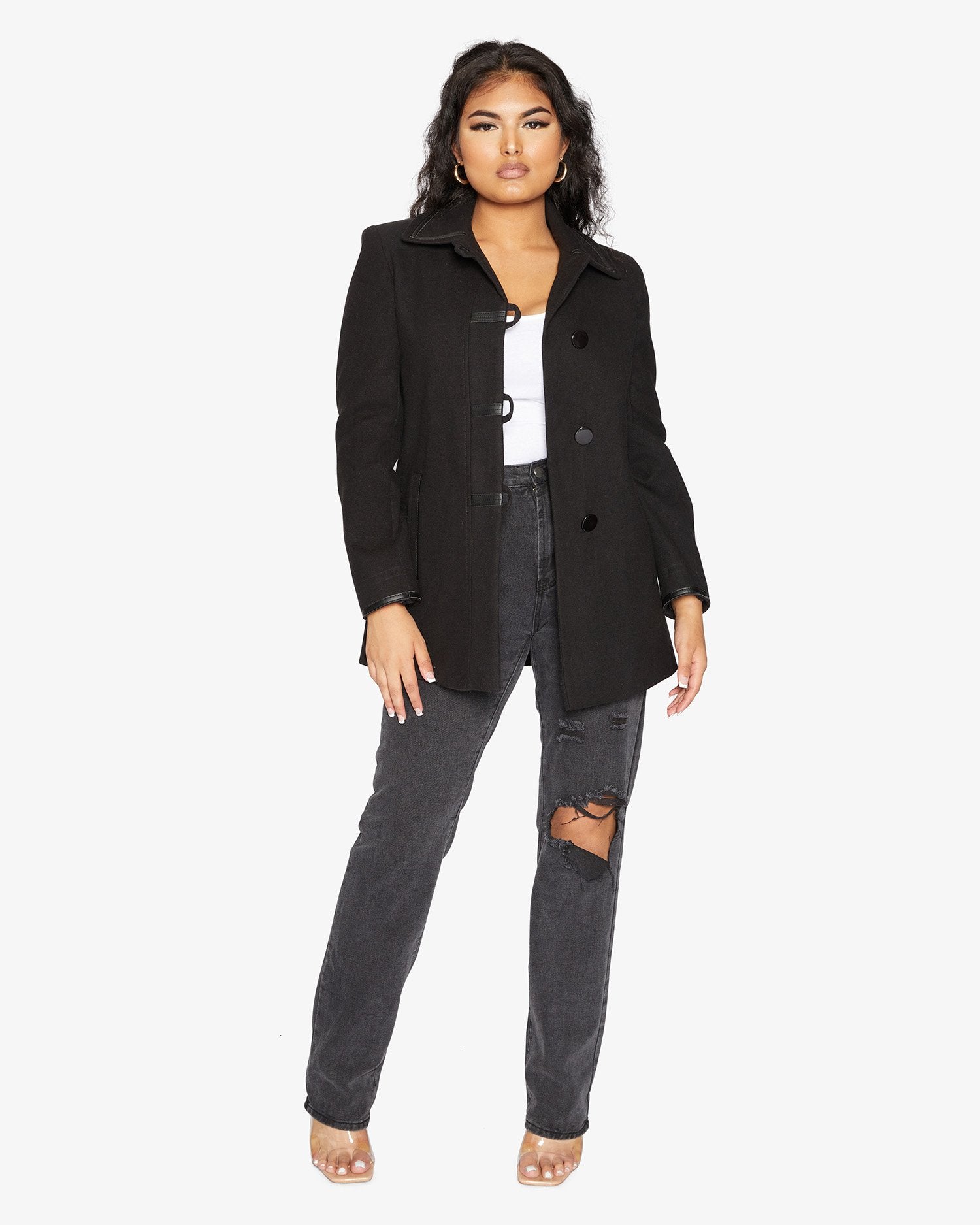 Wool Blend Contrast Trim Coat (1920) MADE IN UK - Great Hall Collections House