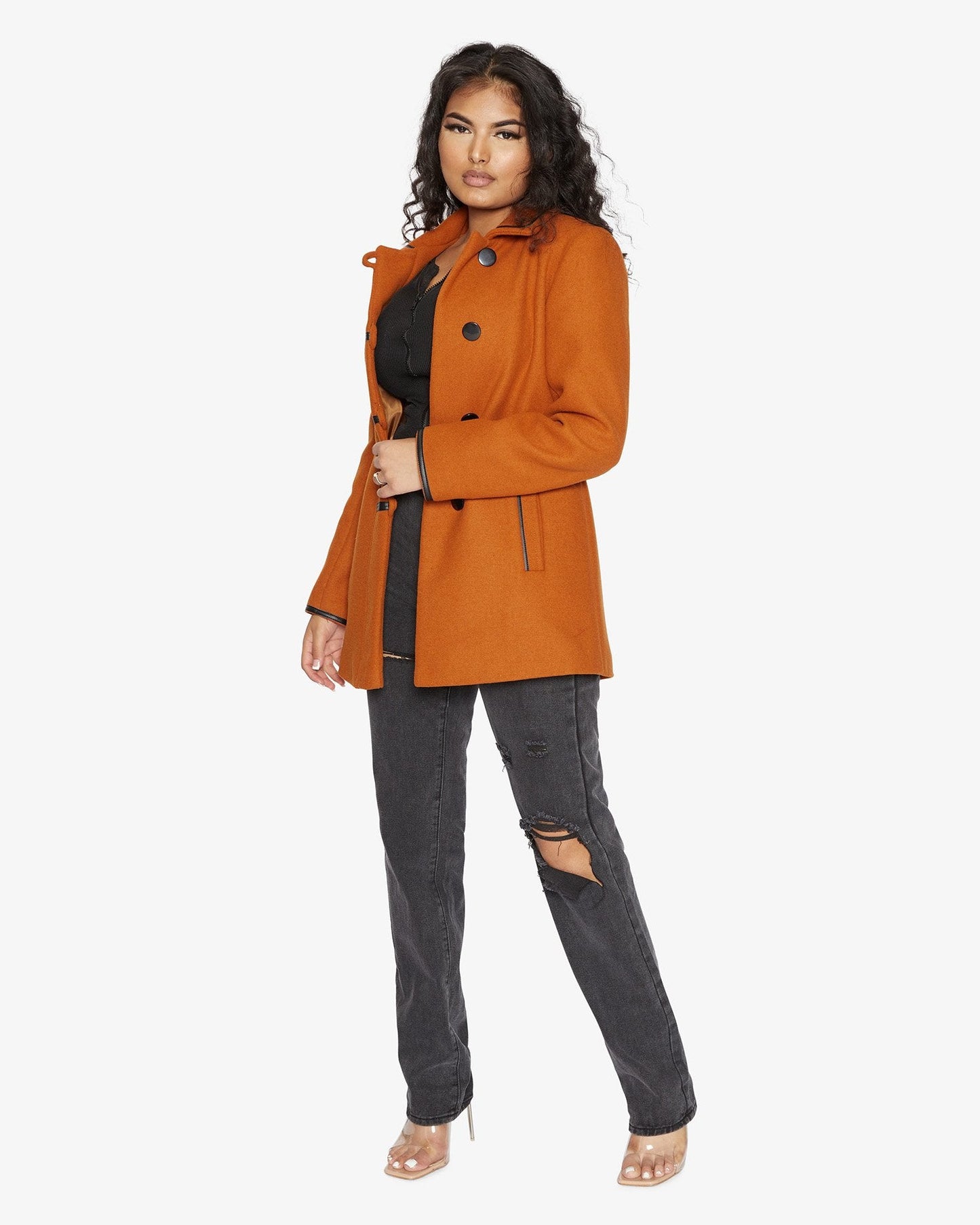 Wool Blend Contrast Trim Coat (1920) MADE IN UK - Great Hall Collections House