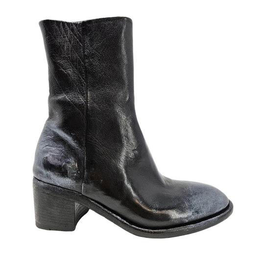 Black Hand Rubbed Ankle Boot