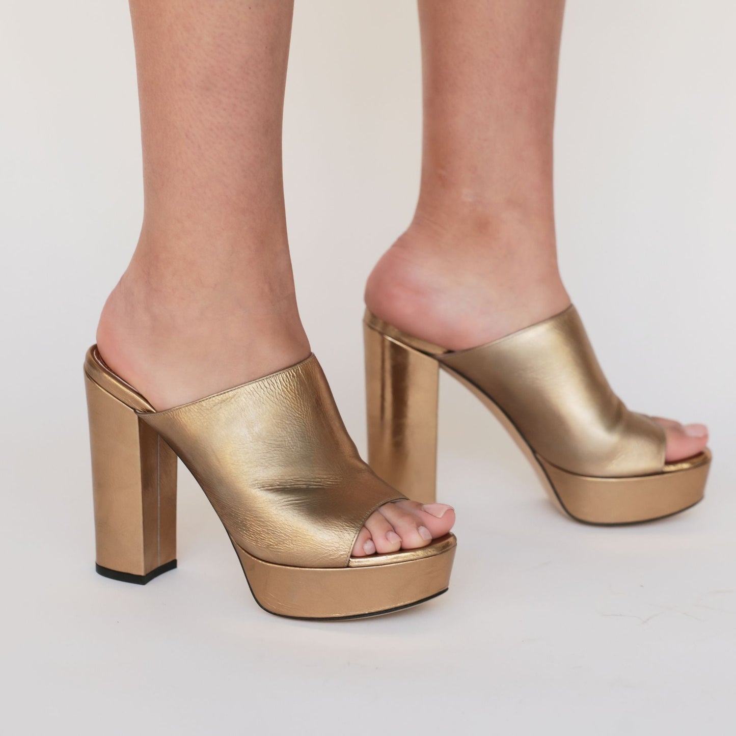 Marilu Gold Open Toe Platform Sandal