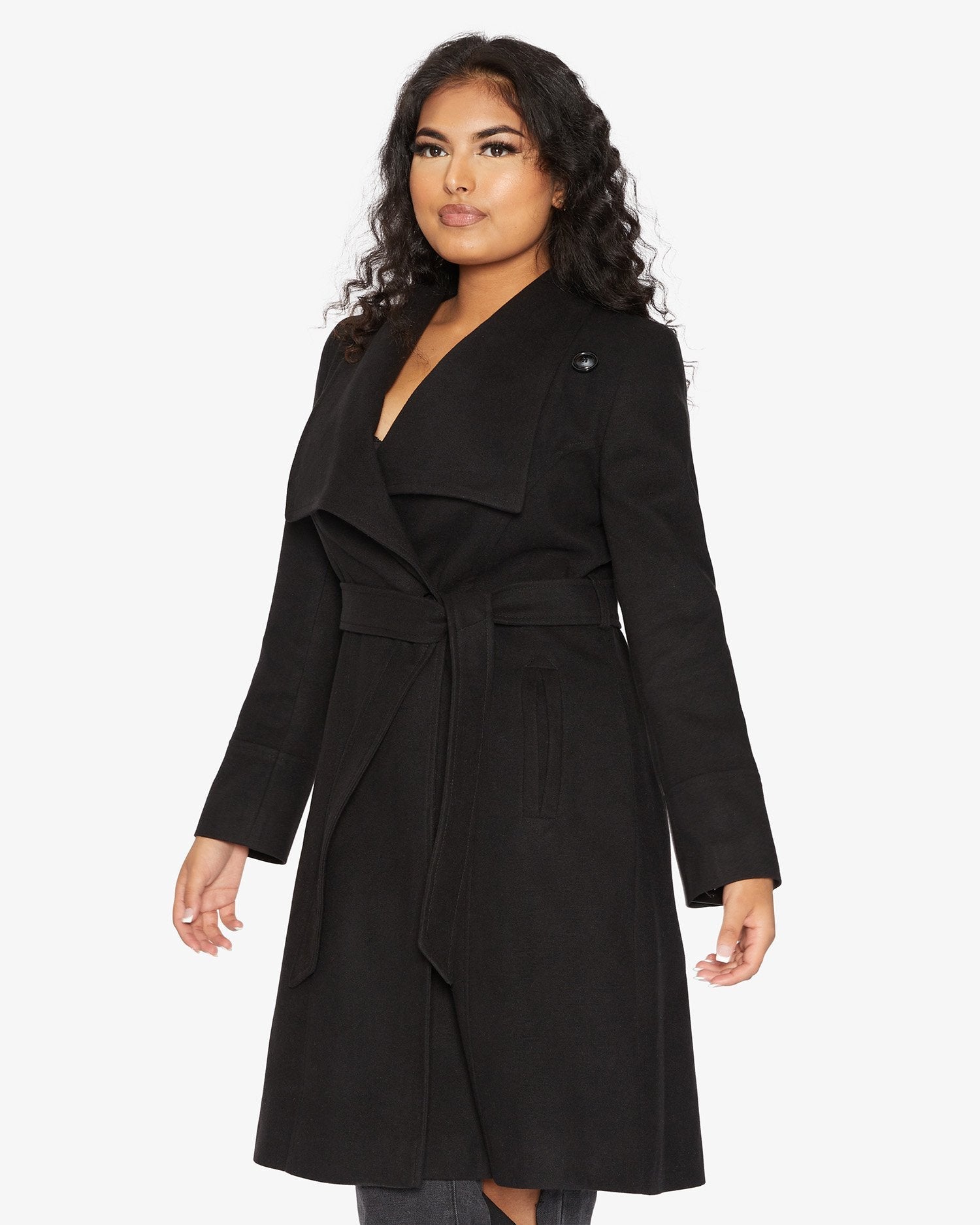 Waterfall Lapel Double Breasted Duster Coat - Great Hall Collections House