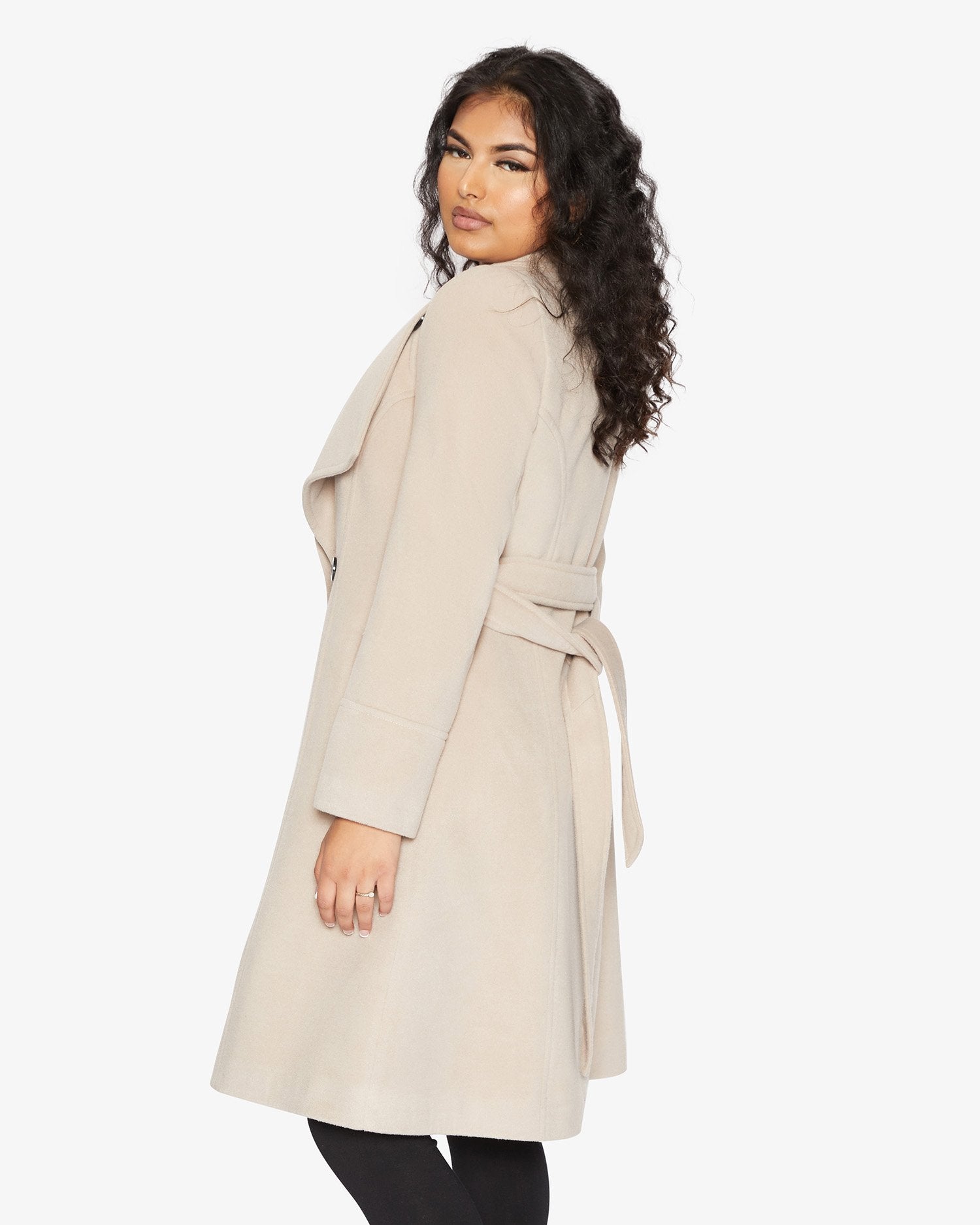 Waterfall Lapel Double Breasted Duster Coat - Great Hall Collections House