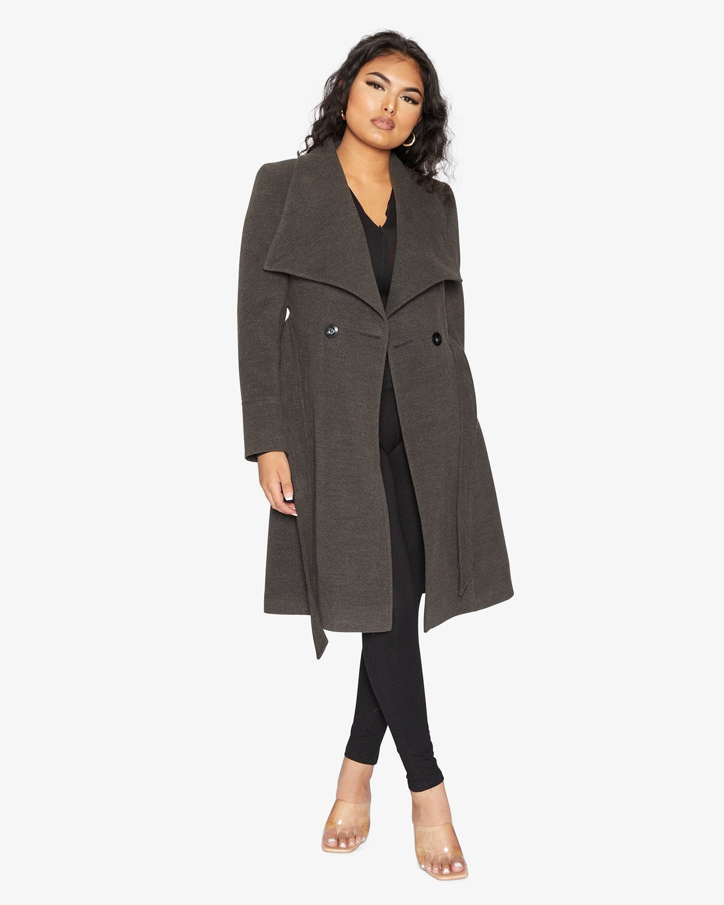 Waterfall Lapel Double Breasted Duster Coat - Great Hall Collections House