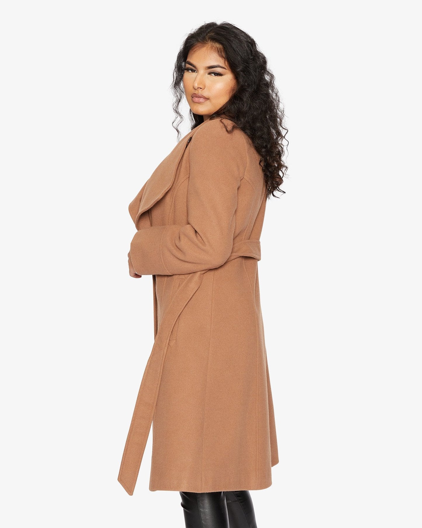Waterfall Lapel Double Breasted Duster Coat - Great Hall Collections House