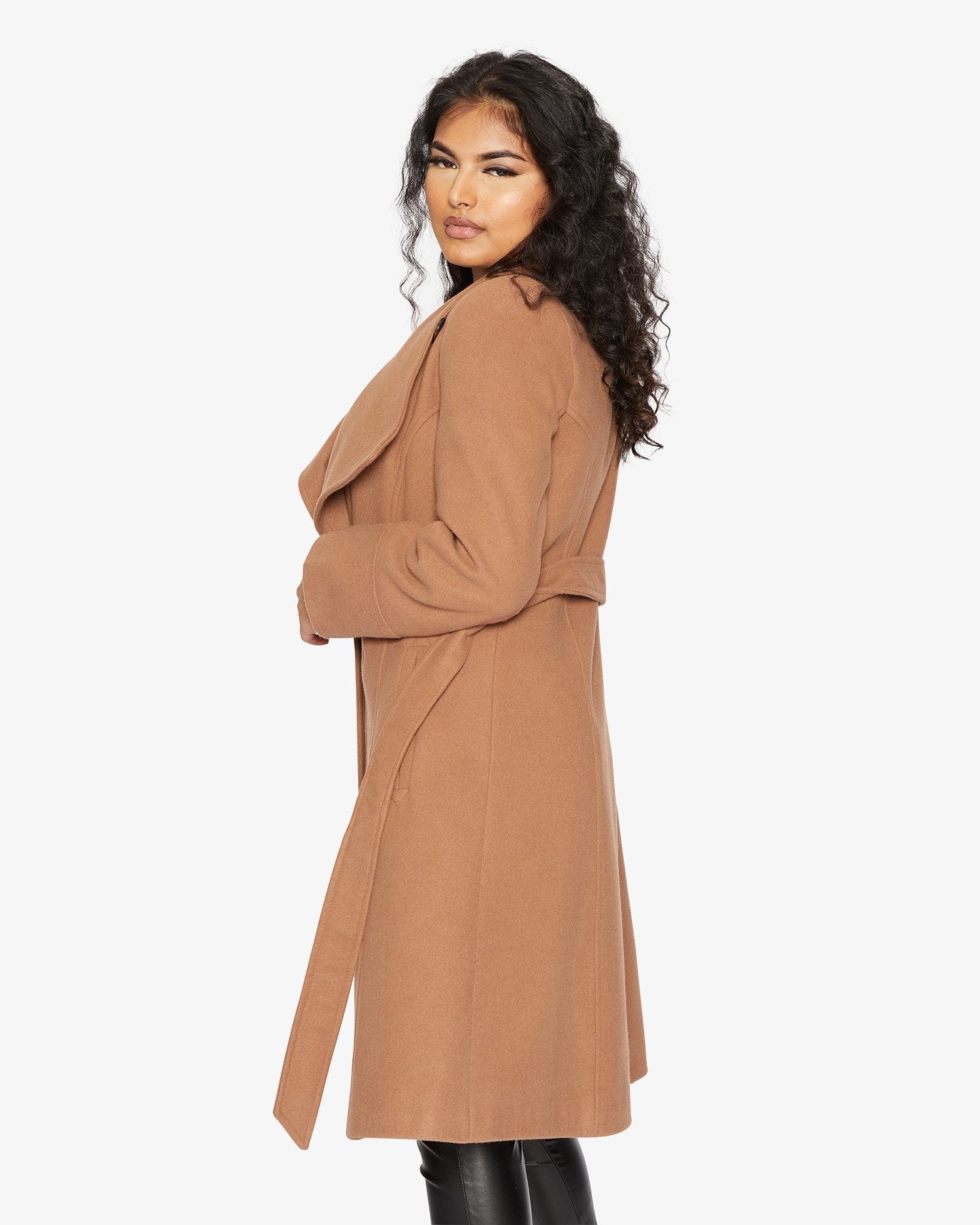 Waterfall Lapel Double Breasted Duster Coat - Great Hall Collections House