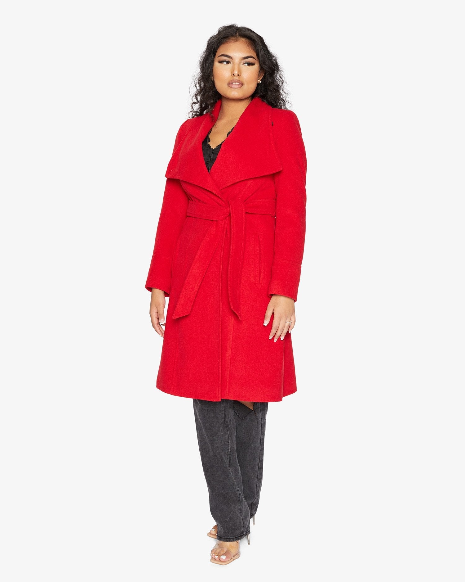 Waterfall Lapel Double Breasted Duster Coat - Great Hall Collections House