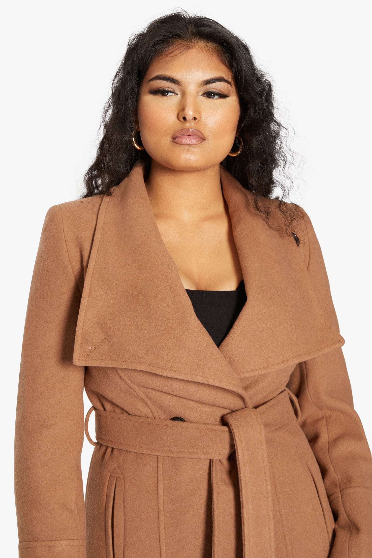 Waterfall Lapel Double Breasted Duster Coat - Great Hall Collections House