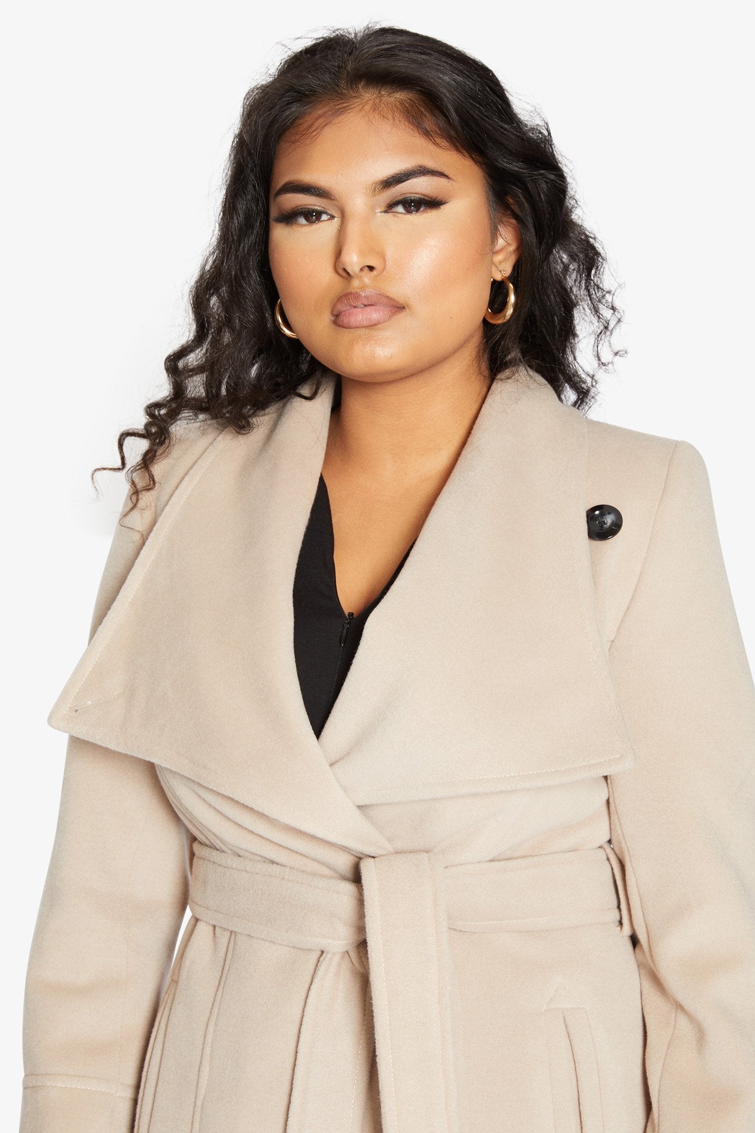 Waterfall Lapel Double Breasted Duster Coat - Great Hall Collections House