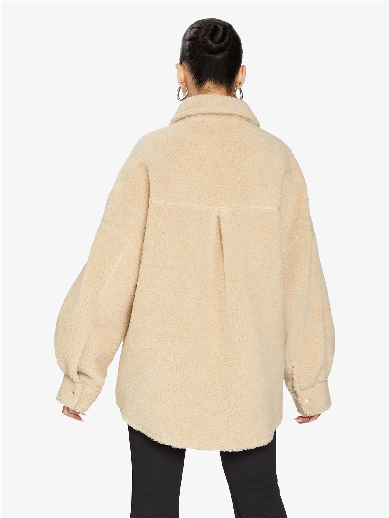 Oversized Patch Pocket Borg Teddy jacket made in uk - Great Hall Collections House