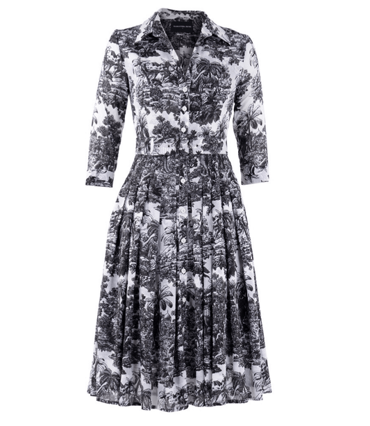 Audrey Dress #4 White/Black Long Dress
