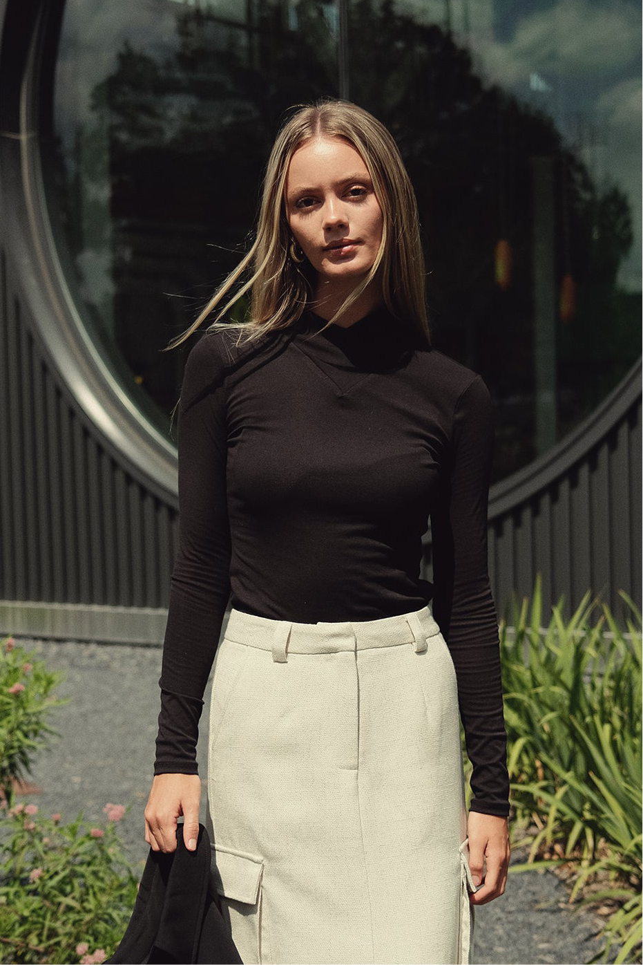 Wrap Turtleneck T shirt