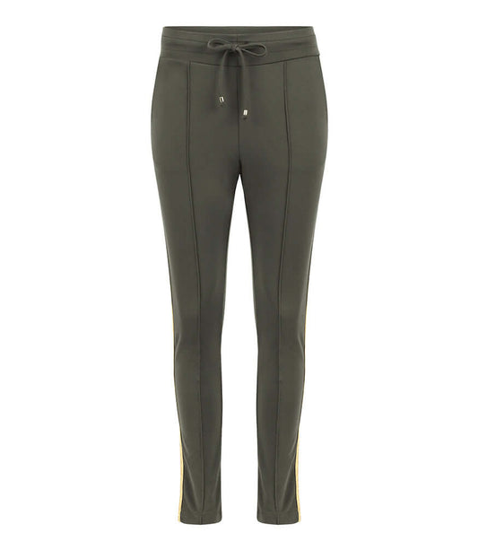 Army Green W/ Gold Stripe Sweatpants