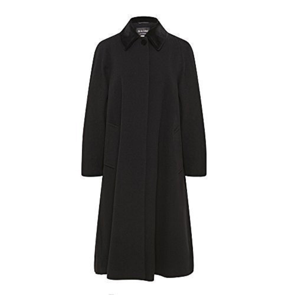 Wool Blend Oversized Velvet Trim Swing Coat (8026) - Great Hall Collections House